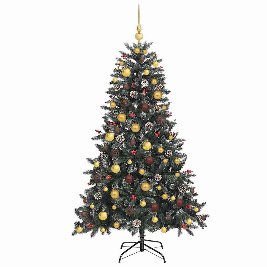 Kunstkerstboom met 300 LED Groen 180 cm PVC en Plastic en Staal