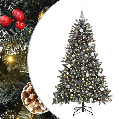 Kunstkerstboom met LED -striplichten Groen 180cm PVC