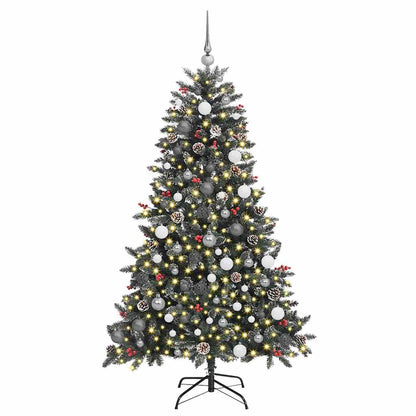 Kunstkerstboom met LED -striplichten Groen 180cm PVC