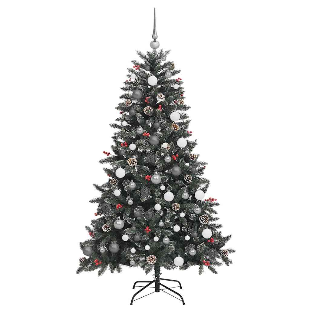 Kunstkerstboom met LED -striplichten Groen 180cm PVC