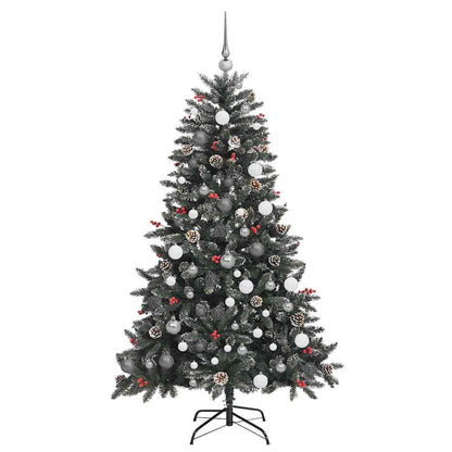 Kunstkerstboom met LED -striplichten Groen 180cm PVC