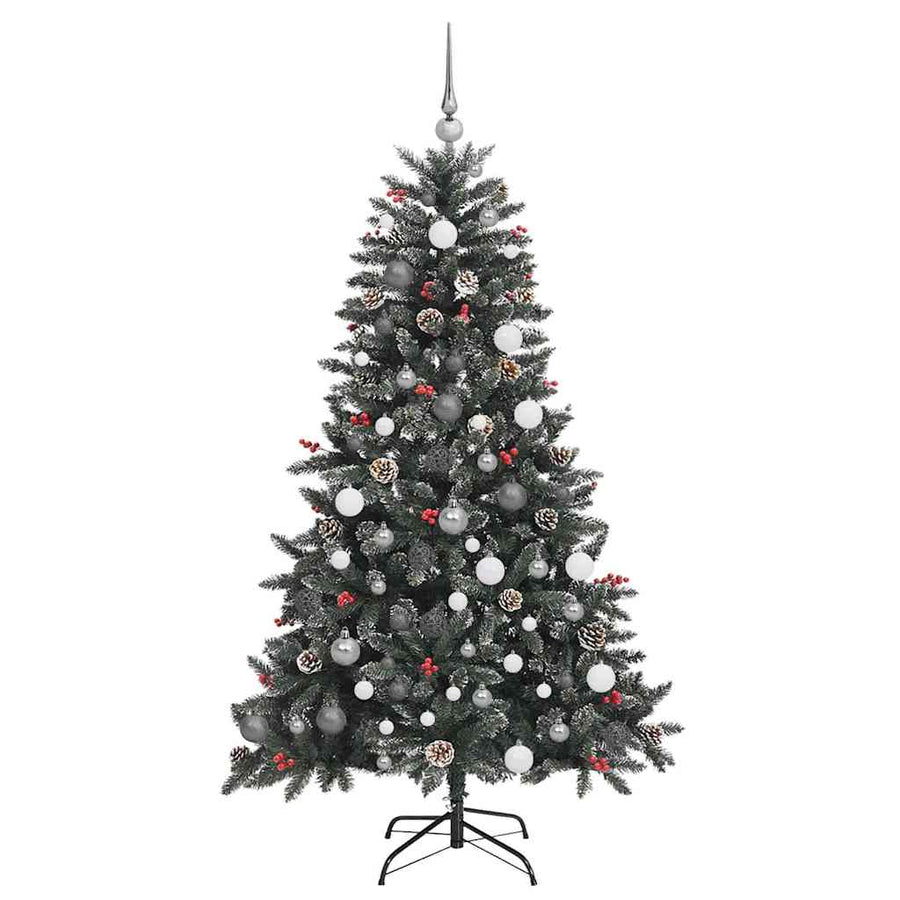 Kunstkerstboom met LED -striplichten Groen 180cm PVC