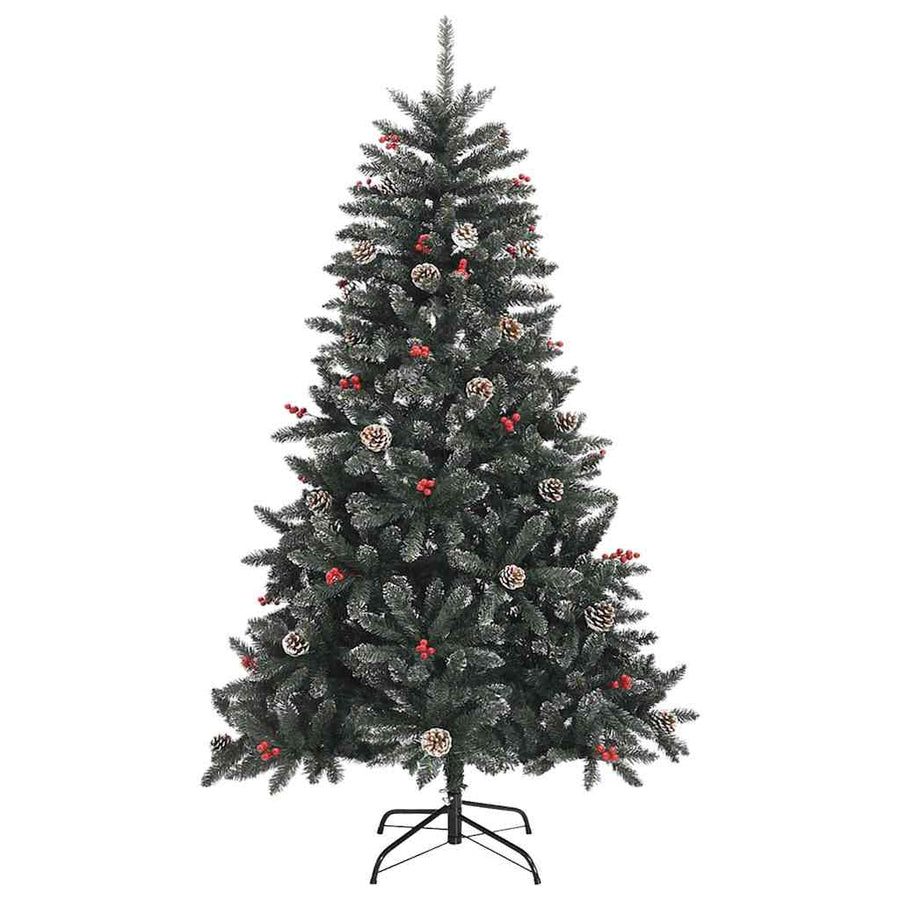 Kunstkerstboom met LED -striplichten Groen 180cm PVC