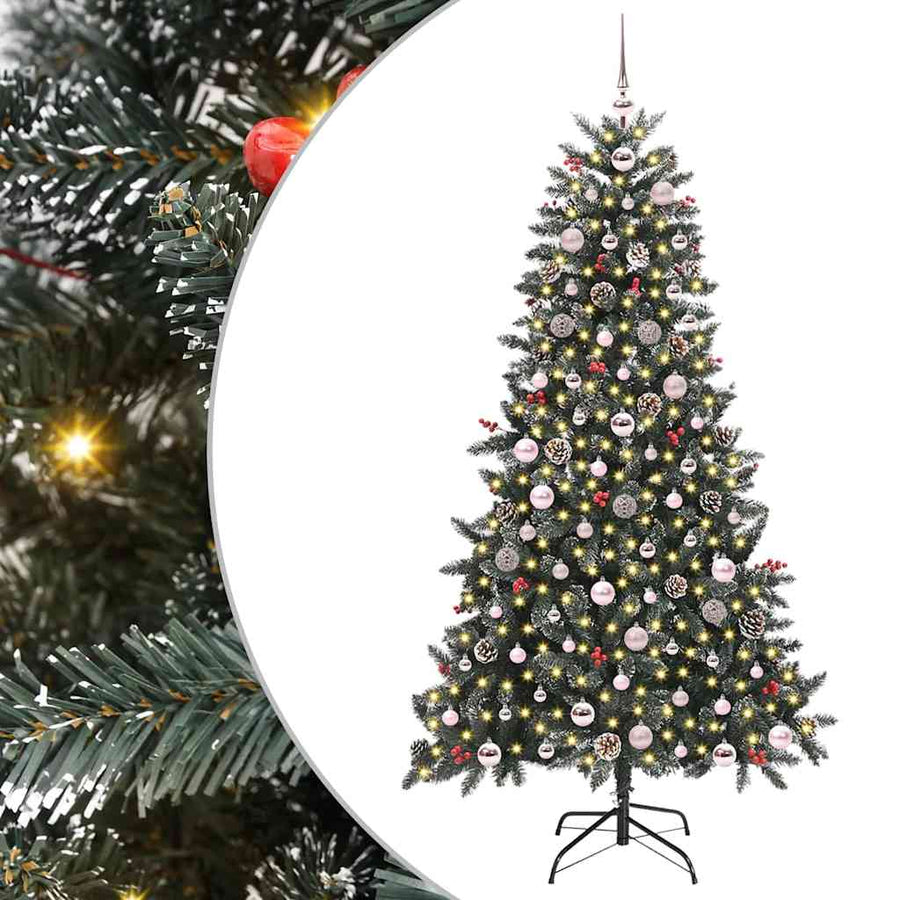 Kunstkerstboom Groen 99 x 99 x 180 cm PVC en Plastic en Staal