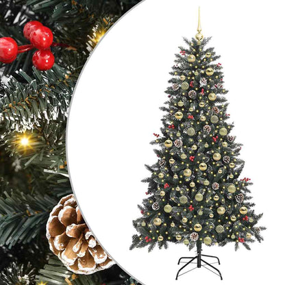 Kunstkerstboom met 300 LED Groen 180 cm PVC en Plastic en Staal