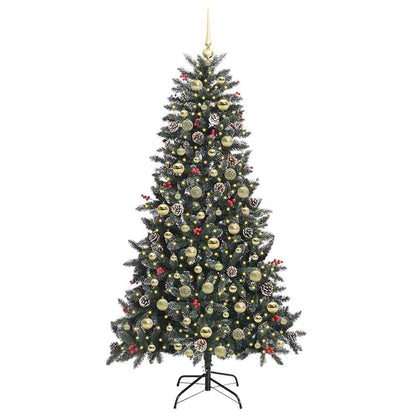 Kunstkerstboom met 300 LED Groen 180 cm PVC en Plastic en Staal