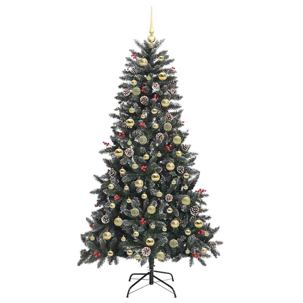 Kunstkerstboom met 300 LED Groen 180 cm PVC en Plastic en Staal