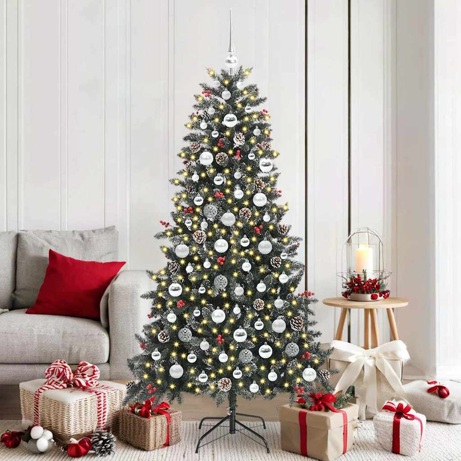 Kunstkerstboom Groen 99 x 99 x 180 cm PVC en Plastic en Staal