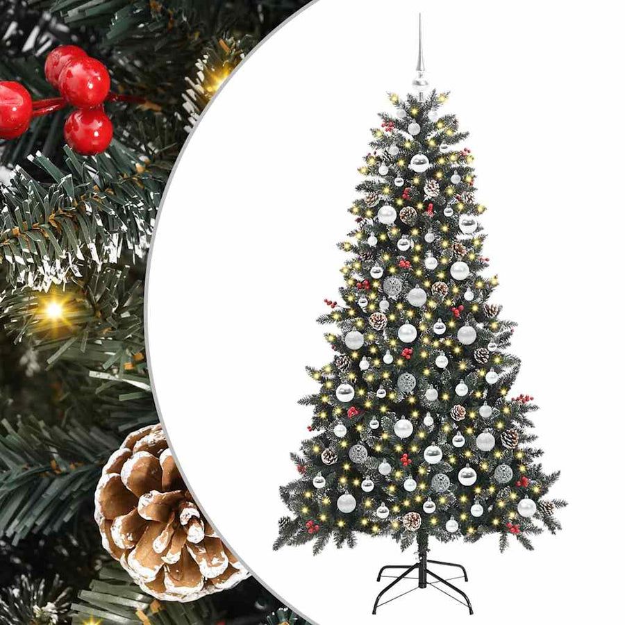 Kunstkerstboom Groen 99 x 99 x 180 cm PVC en Plastic en Staal
