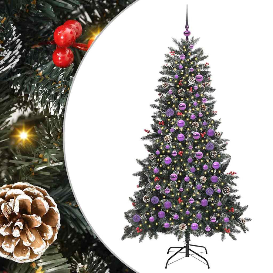 Kunstkerstboom Groen 99 x 99 x 180 cm PVC en Plastic en Staal