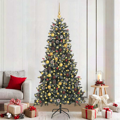 Kunstkerstboom met 300 LED Groen 210 cm PVC en Plastic en Staal