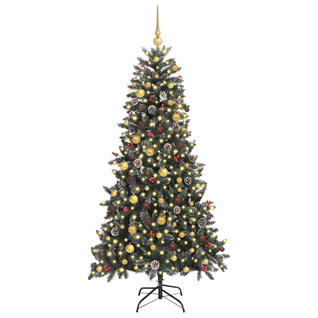 Kunstkerstboom met 300 LED Groen 210 cm PVC en Plastic en Staal