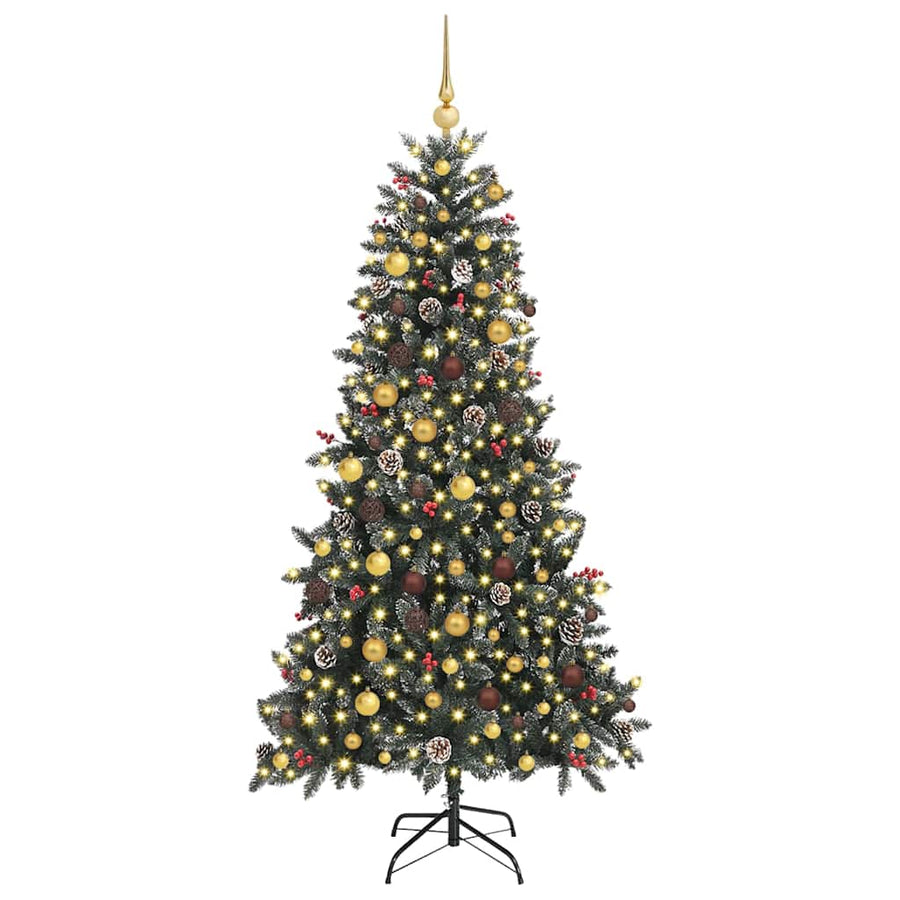 Kunstkerstboom met 300 LED Groen 210 cm PVC en Plastic en Staal