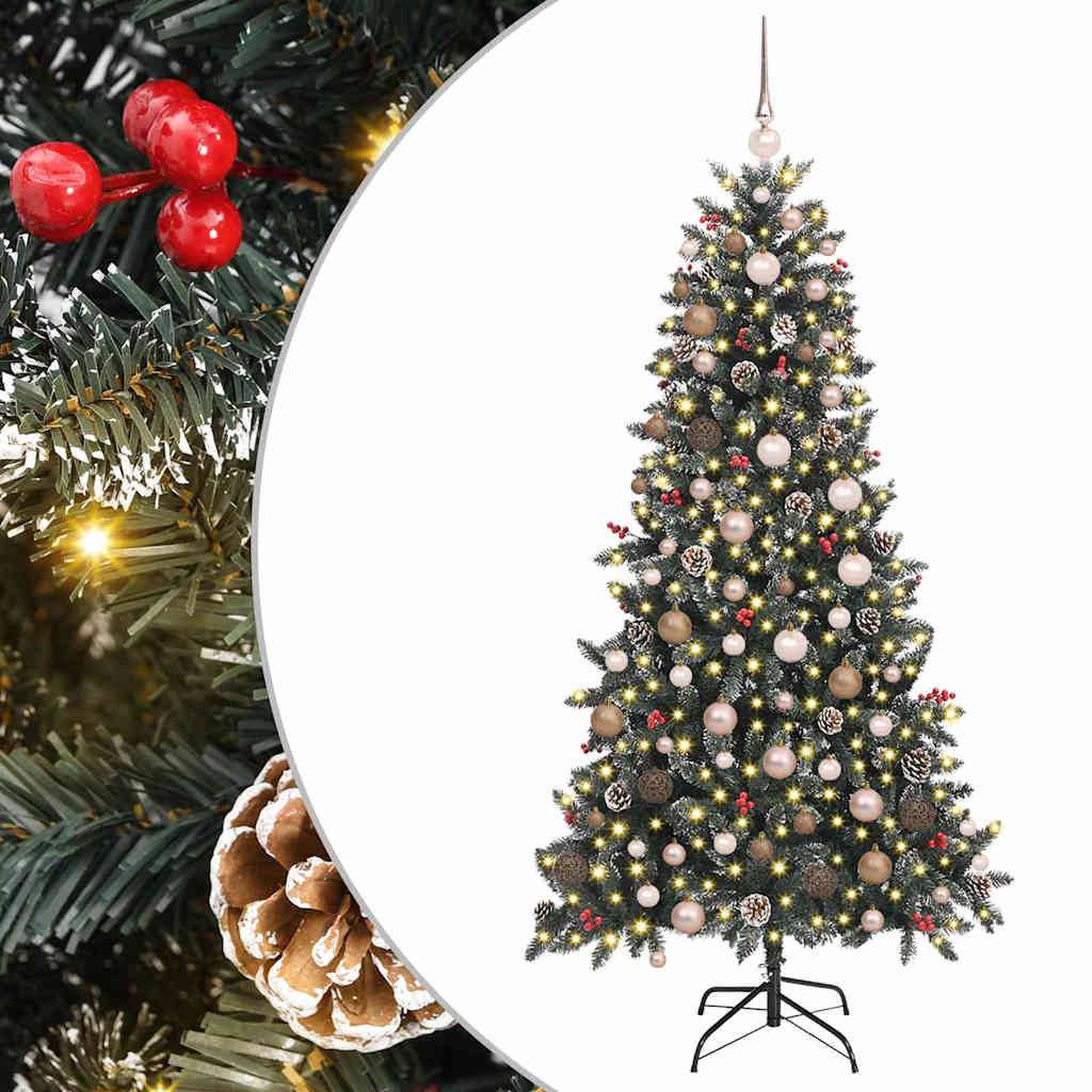 Kunstkerstboom met 300 LED Groen 210 cm PVC en Plastic en Staal