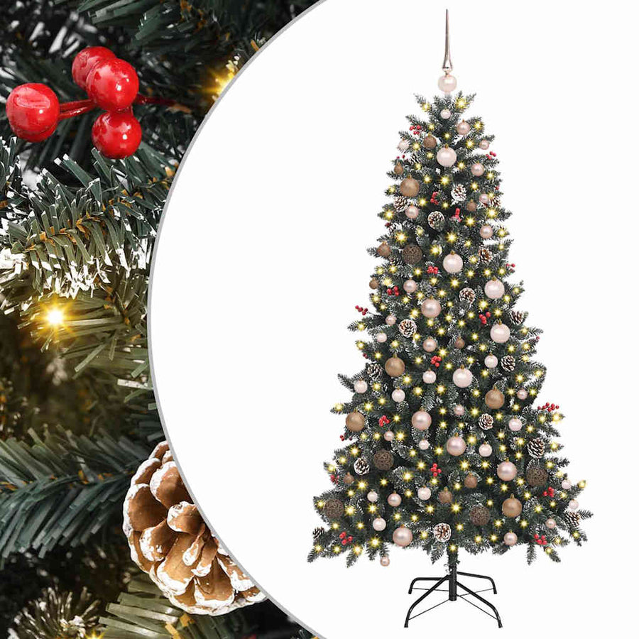 Kunstkerstboom met 300 LED Groen 210 cm PVC en Plastic en Staal