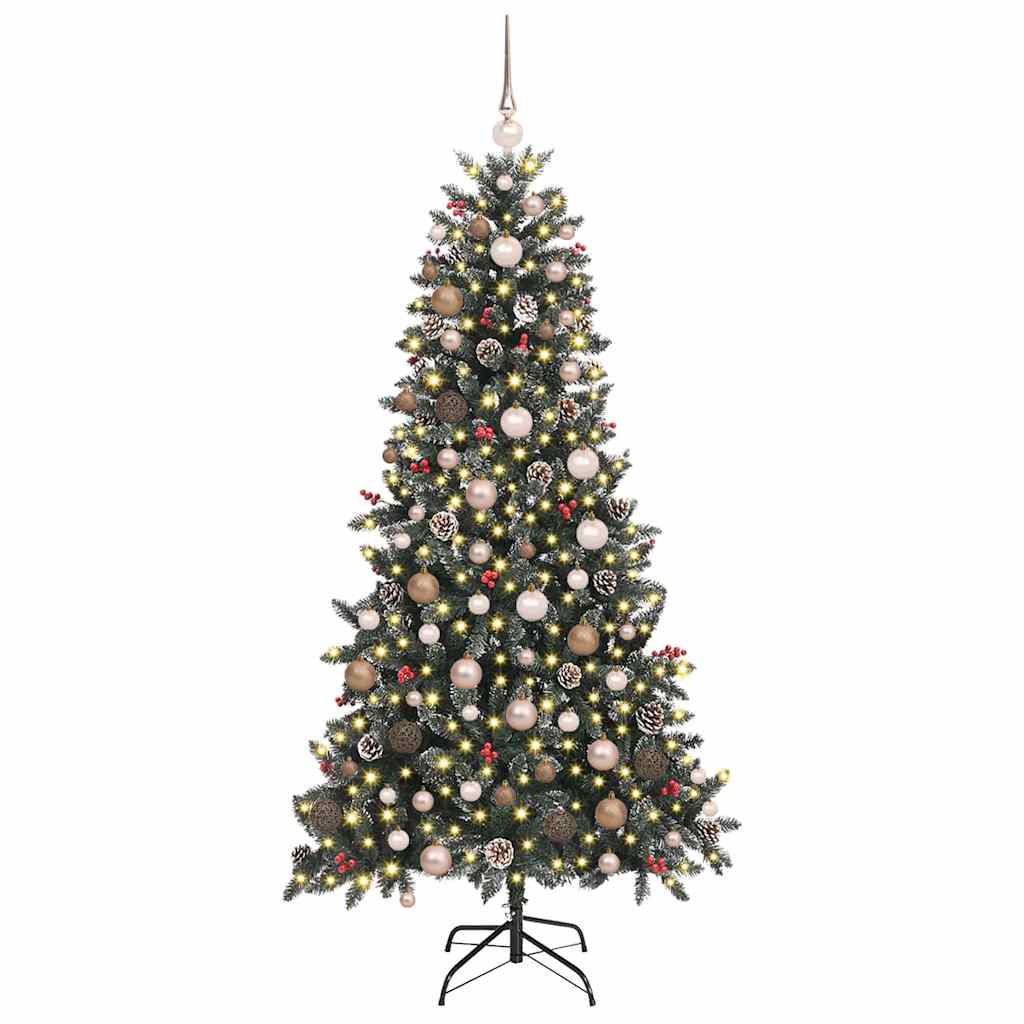Kunstkerstboom met 300 LED Groen 210 cm PVC en Plastic en Staal