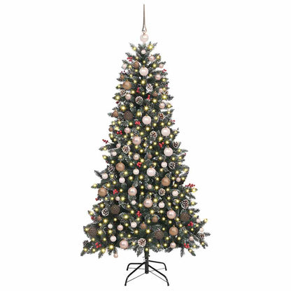 Kunstkerstboom met 300 LED Groen 210 cm PVC en Plastic en Staal