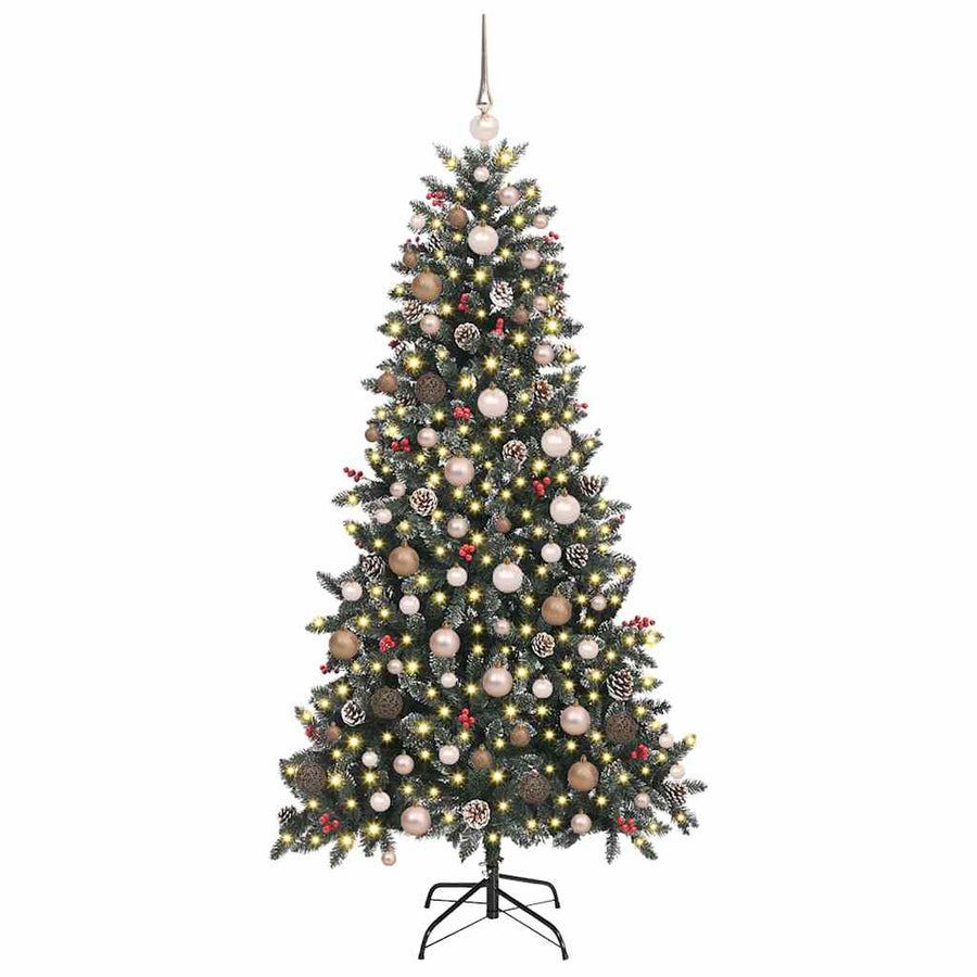 Kunstkerstboom met 300 LED Groen 210 cm PVC en Plastic en Staal