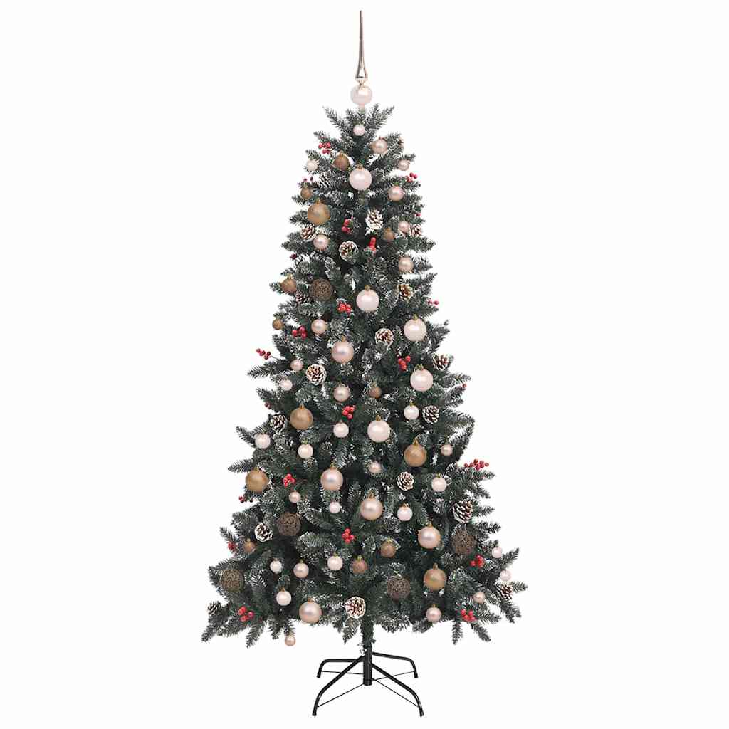 Kunstkerstboom met 300 LED Groen 210 cm PVC en Plastic en Staal