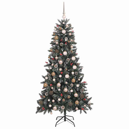 Kunstkerstboom met 300 LED Groen 210 cm PVC en Plastic en Staal