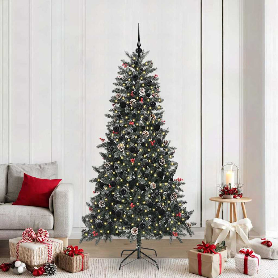 Kunstkerstboom met 300 LED Groen 210 cm PVC en Plastic en Staal
