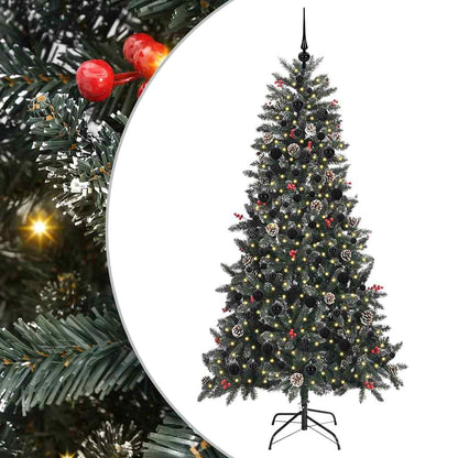 Kunstkerstboom met 300 LED Groen 210 cm PVC en Plastic en Staal