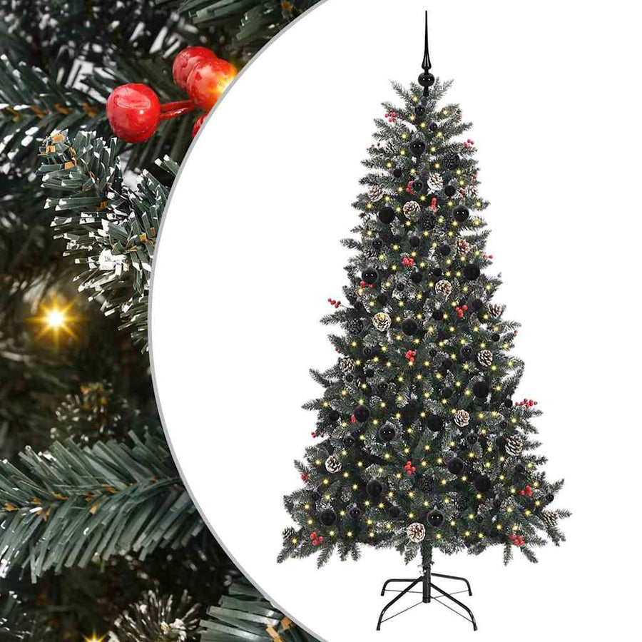 Kunstkerstboom met 300 LED Groen 210 cm PVC en Plastic en Staal