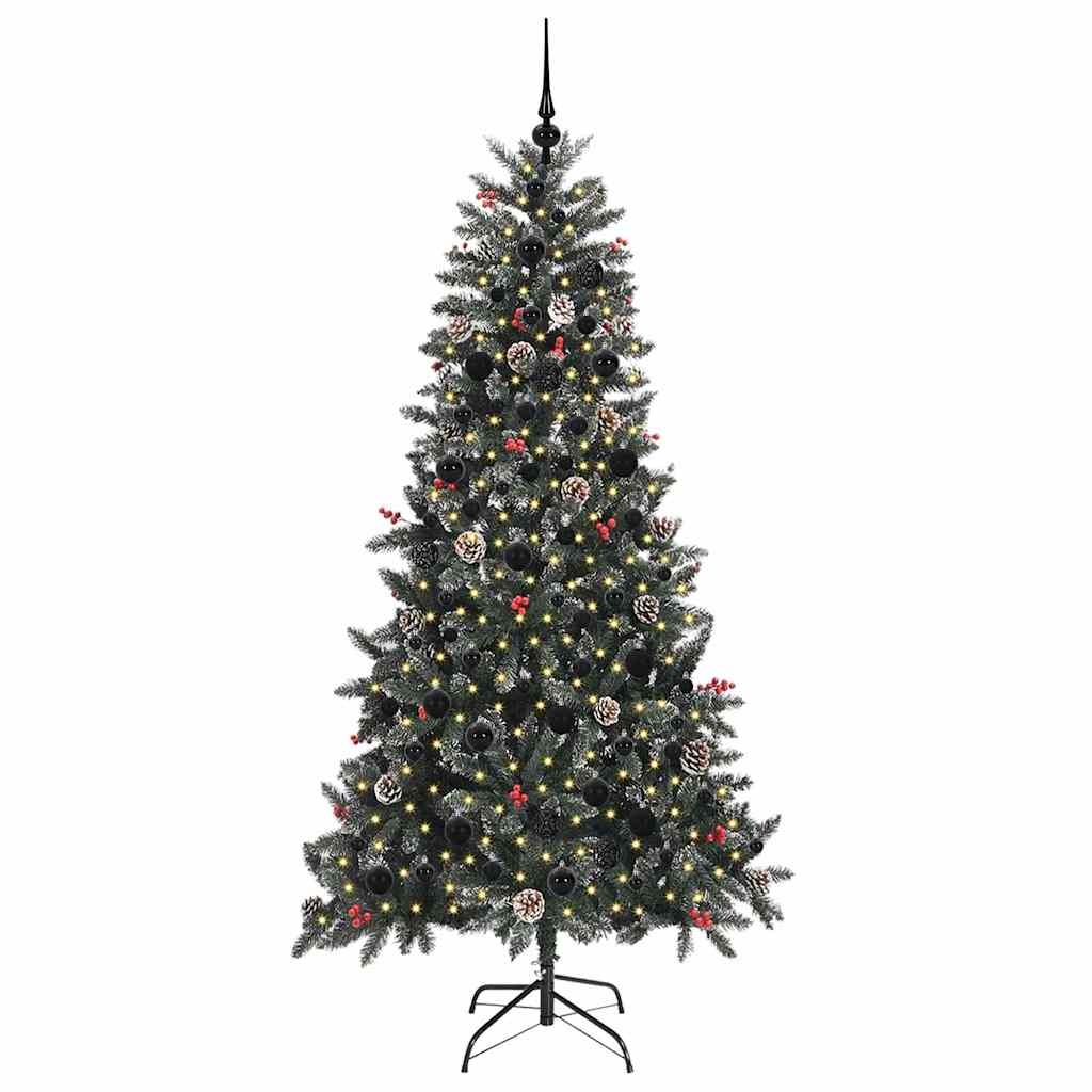 Kunstkerstboom met 300 LED Groen 210 cm PVC en Plastic en Staal