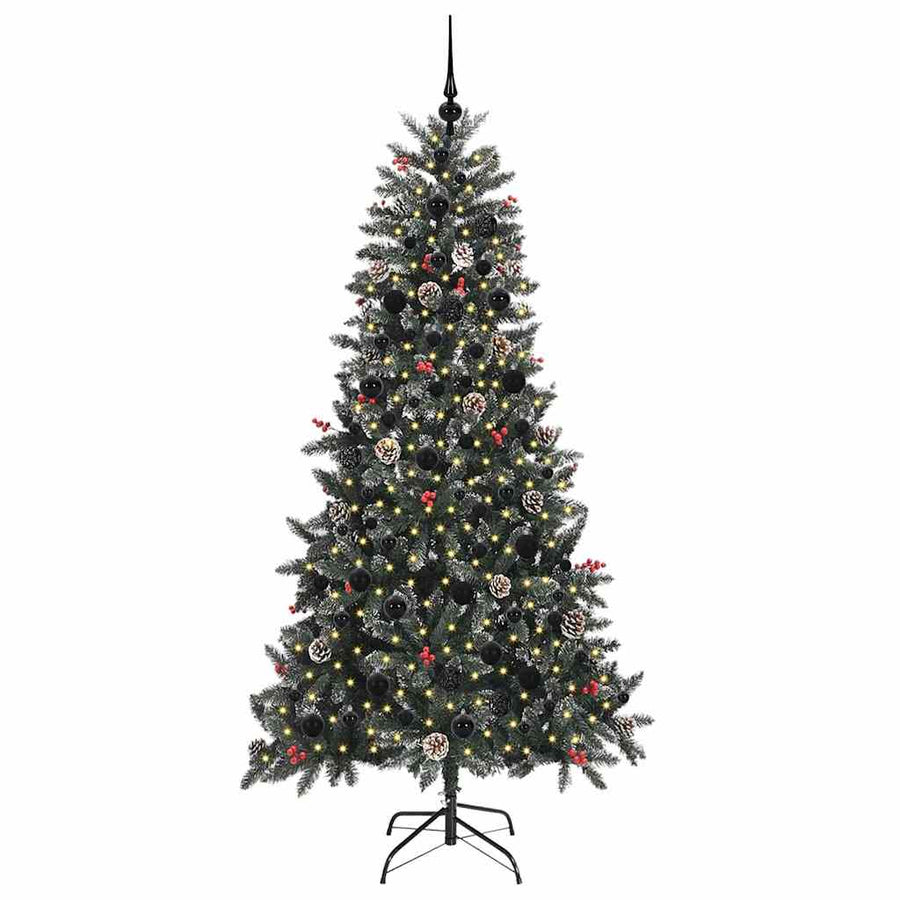 Kunstkerstboom met 300 LED Groen 210 cm PVC en Plastic en Staal