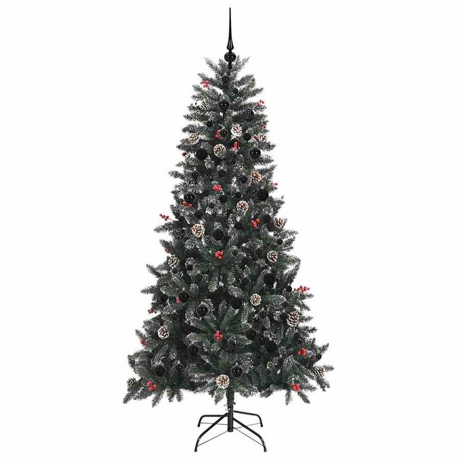 Kunstkerstboom met 300 LED Groen 210 cm PVC en Plastic en Staal