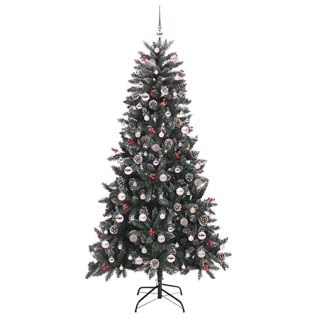Kunstkerstboom met 300 LED Groen 210 cm PVC en Plastic en Staal