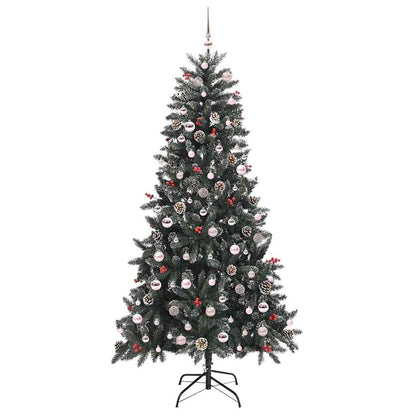 Kunstkerstboom met 300 LED Groen 210 cm PVC en Plastic en Staal