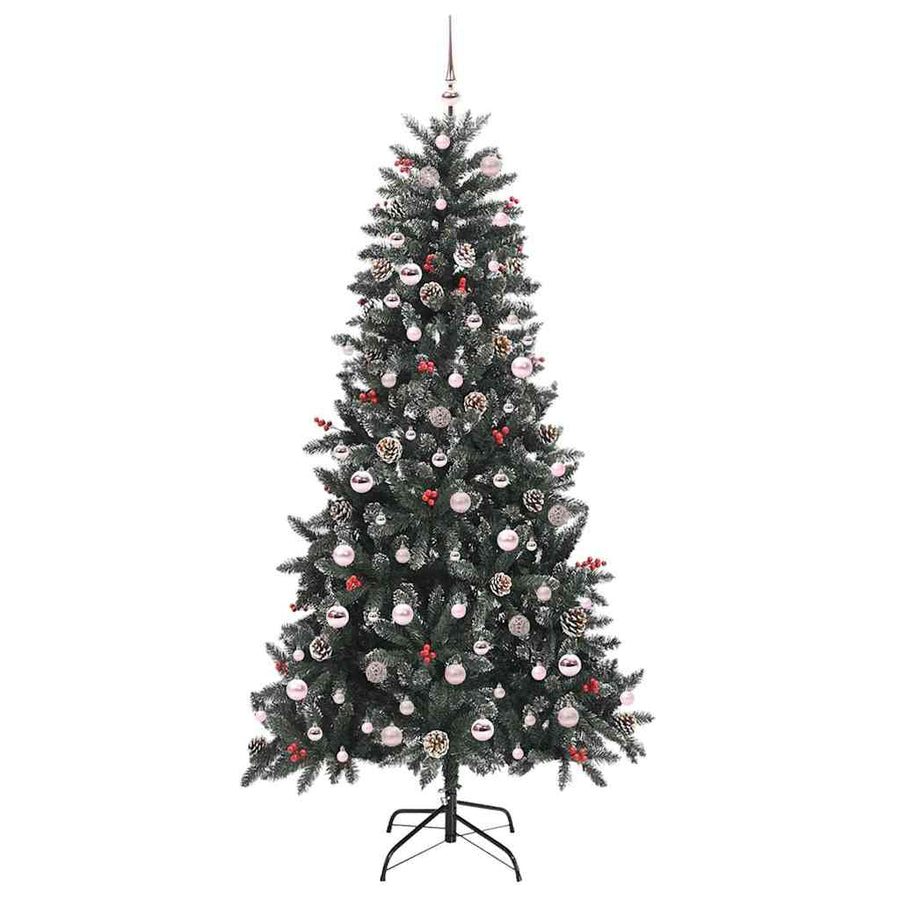 Kunstkerstboom met 300 LED Groen 210 cm PVC en Plastic en Staal