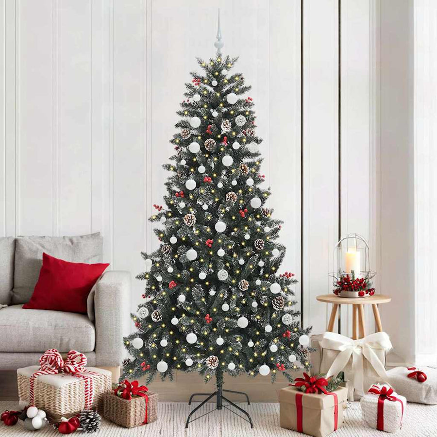 Kunstkerstboom met 300 LED Groen 210 cm PVC en Plastic en Staal