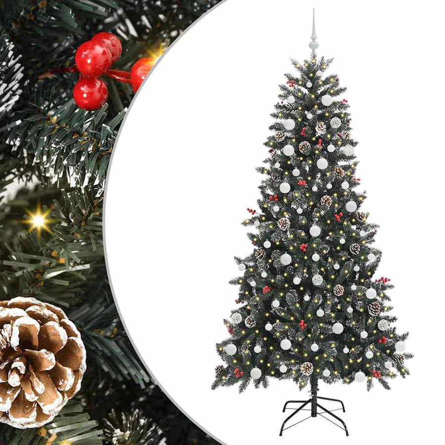 Kunstkerstboom met 300 LED Groen 210 cm PVC en Plastic en Staal