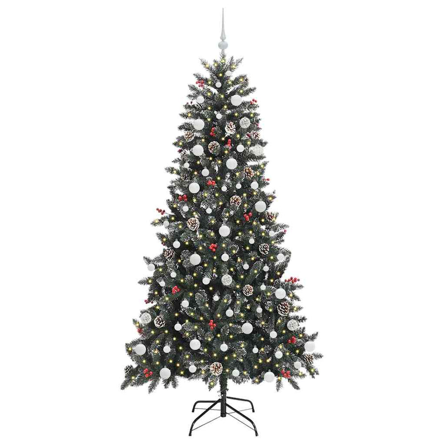 Kunstkerstboom met 300 LED Groen 210 cm PVC en Plastic en Staal