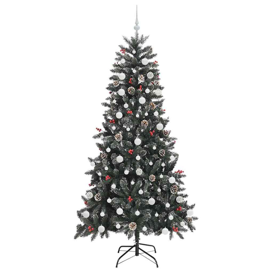 Kunstkerstboom met 300 LED Groen 210 cm PVC en Plastic en Staal