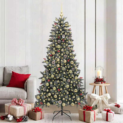 Kunstkerstboom met 300 LED Groen 210 cm PVC en Plastic en Staal