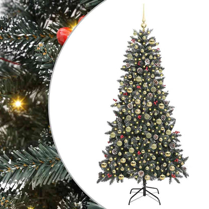 Kunstkerstboom met 300 LED Groen 210 cm PVC en Plastic en Staal