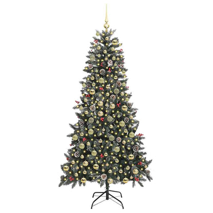 Kunstkerstboom met 300 LED Groen 210 cm PVC en Plastic en Staal