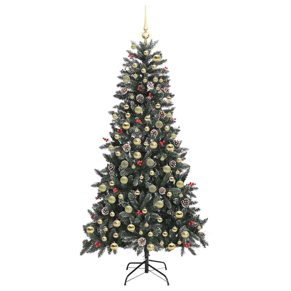 Kunstkerstboom met 300 LED Groen 210 cm PVC en Plastic en Staal