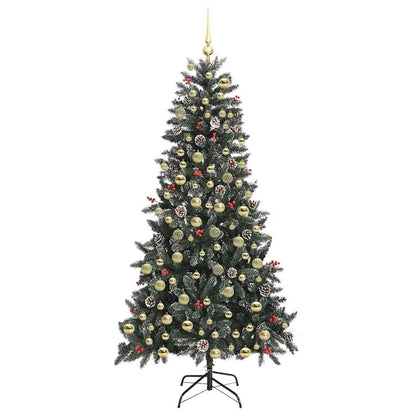 Kunstkerstboom met 300 LED Groen 210 cm PVC en Plastic en Staal