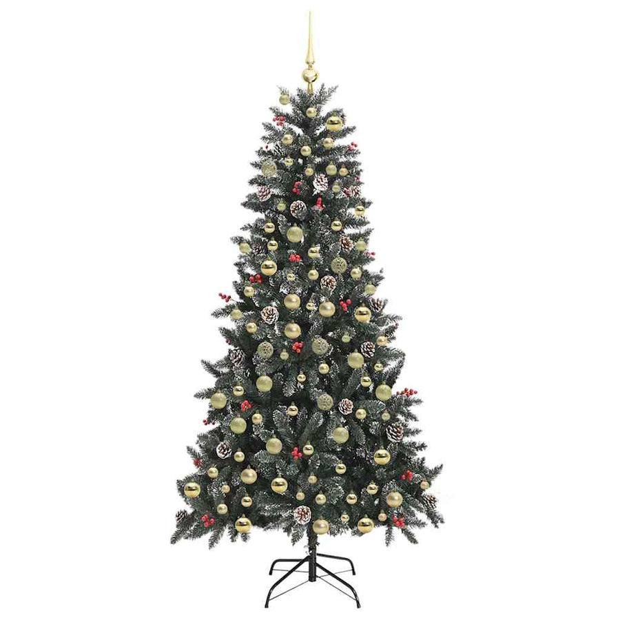 Kunstkerstboom met 300 LED Groen 210 cm PVC en Plastic en Staal