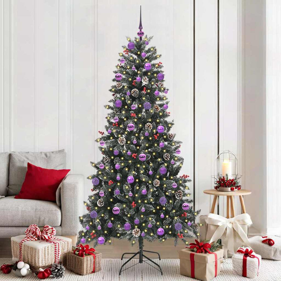 Kunstkerstboom met 300 LED Groen 210 cm PVC en Plastic en Staal