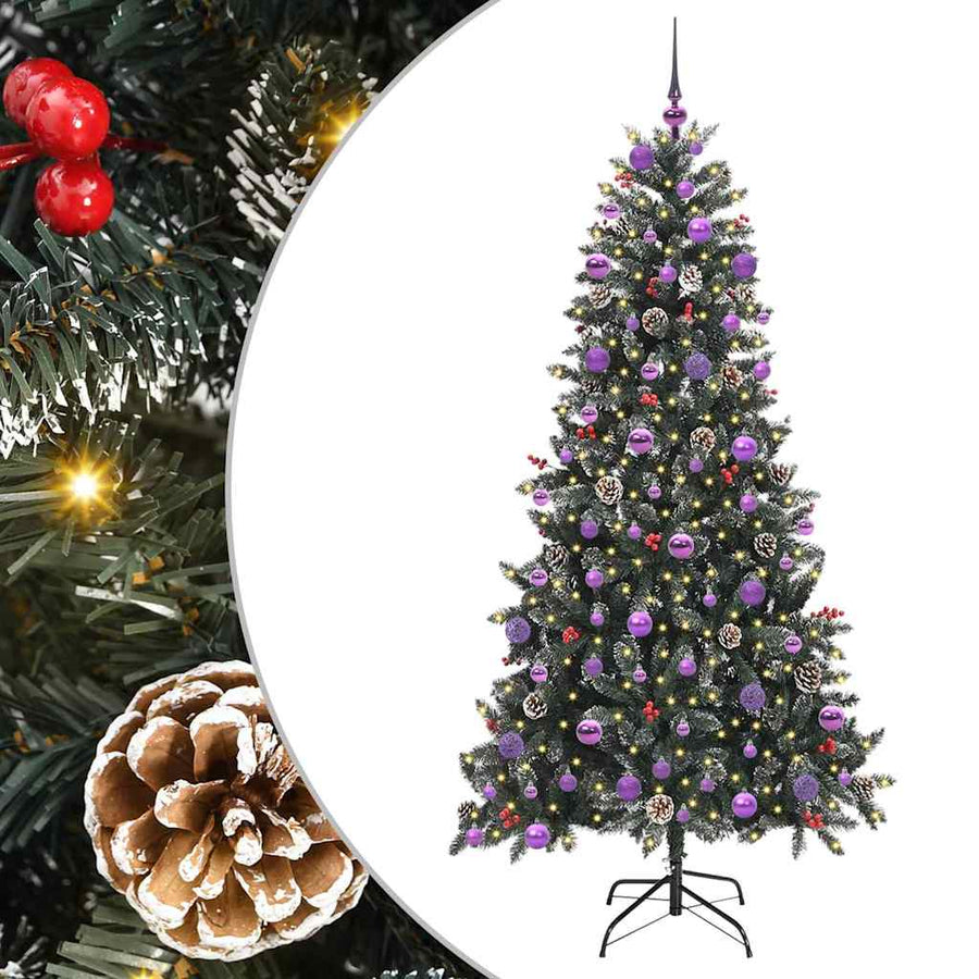 Kunstkerstboom met 300 LED Groen 210 cm PVC en Plastic en Staal