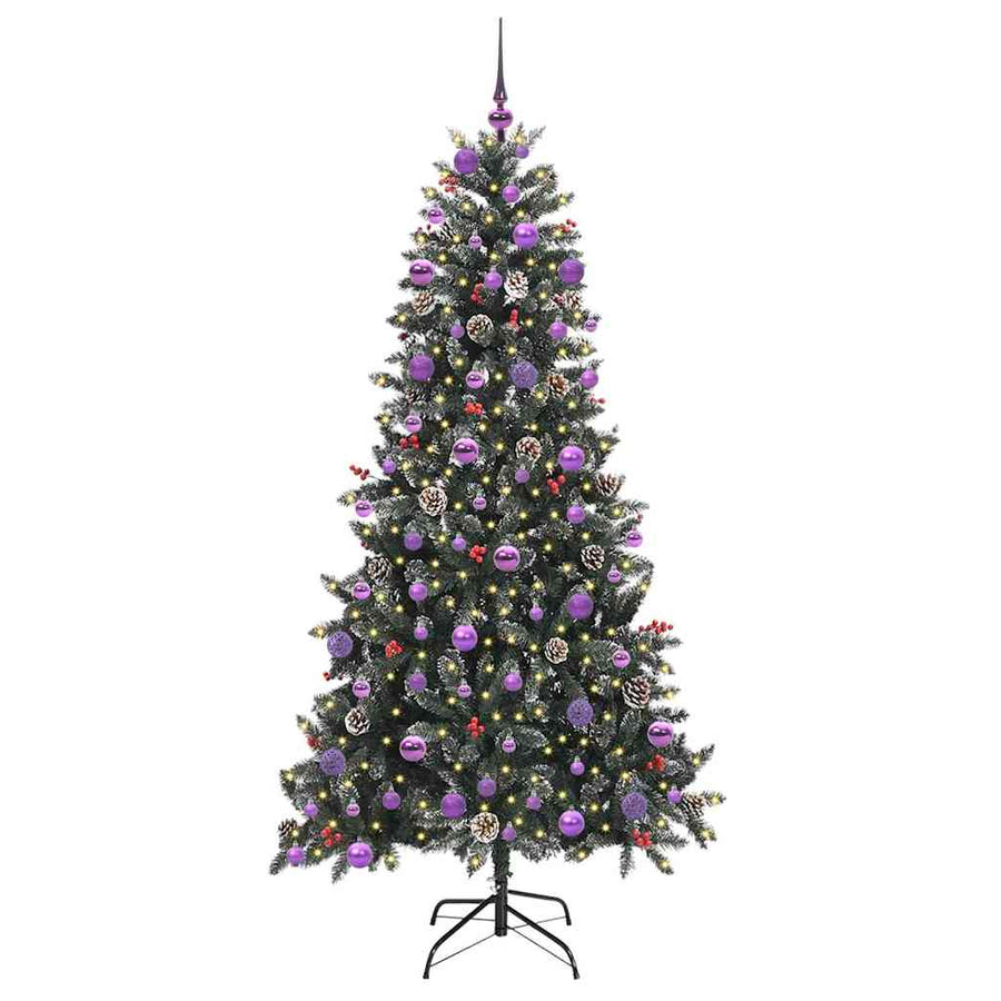 Kunstkerstboom met 300 LED Groen 210 cm PVC en Plastic en Staal