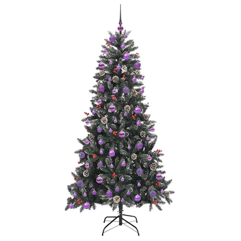 Kunstkerstboom met 300 LED Groen 210 cm PVC en Plastic en Staal