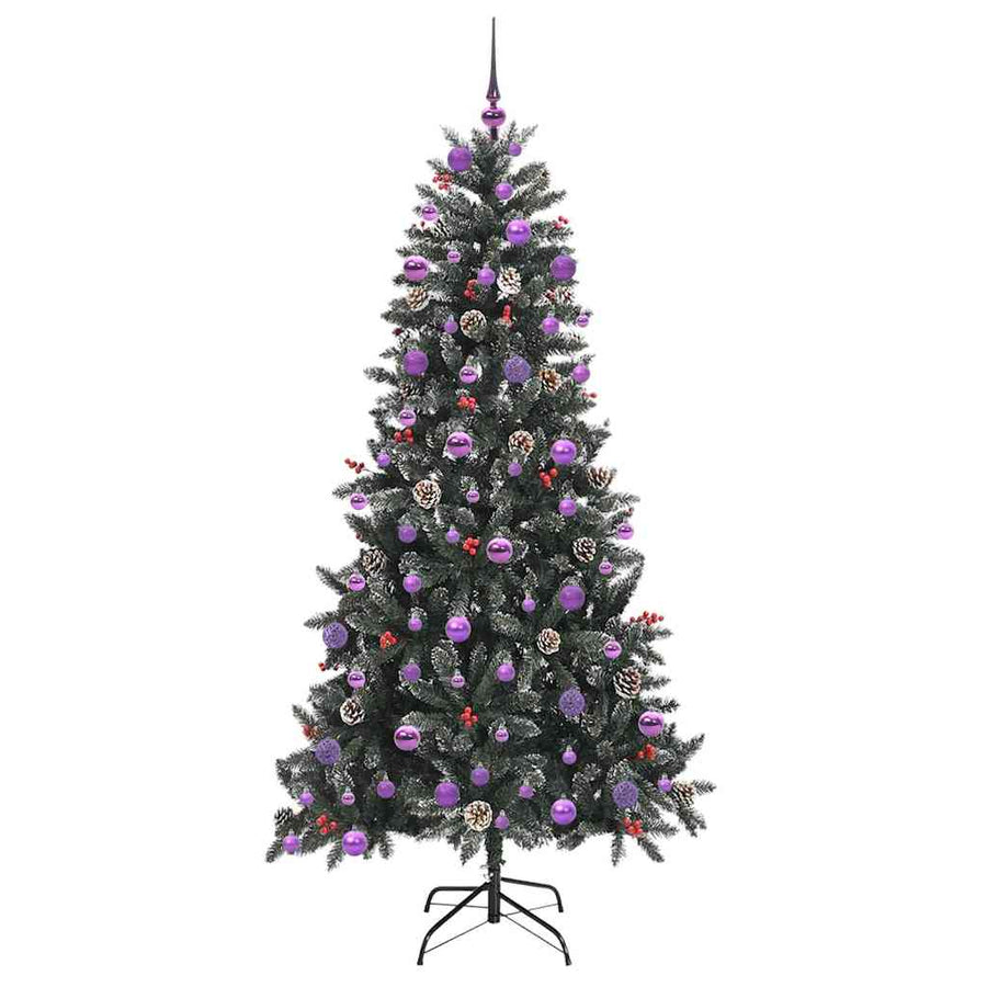 Kunstkerstboom met 300 LED Groen 210 cm PVC en Plastic en Staal