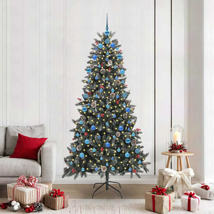 Kunstkerstboom met 300 LED Groen 210 cm PVC en Plastic en Staal