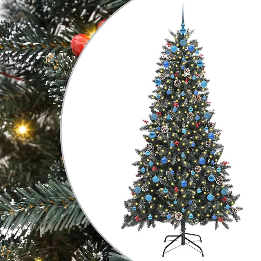 Kunstkerstboom met 300 LED Groen 210 cm PVC en Plastic en Staal